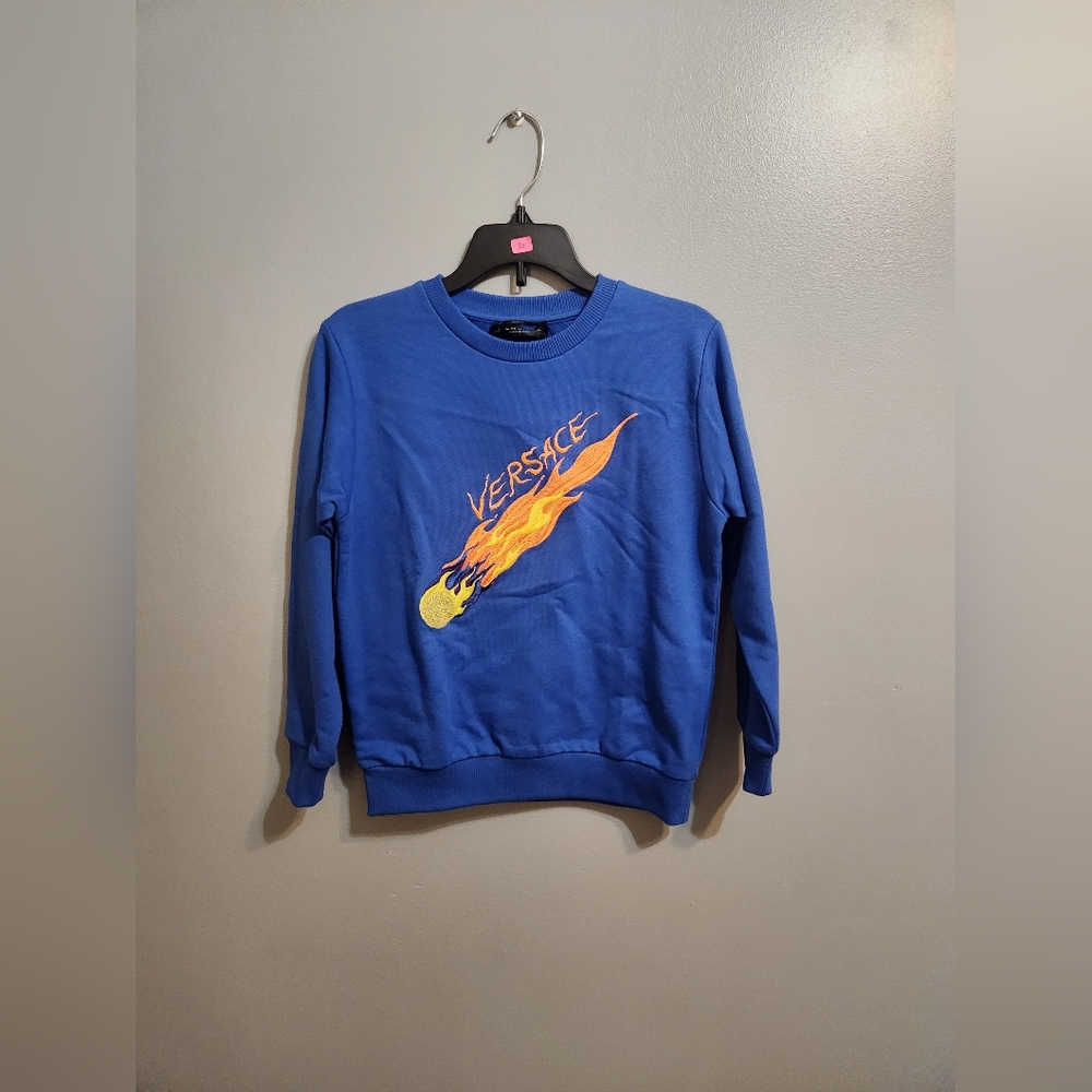 $350 Versace Boys' Meteor Logo Sweatshirt - Sz 8 - Picture 2 of 5